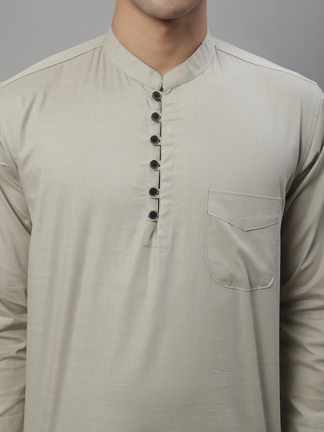 Pure Cotton timeless trendy Solid Kurta - Taupe