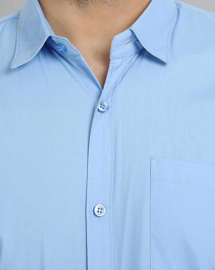 Groovy Pure Cotton Solid shirt - Sky Blue