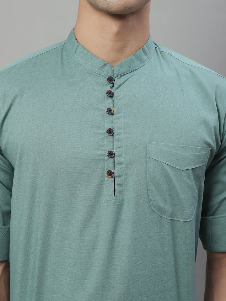 Pure Cotton timeless trendy Solid Kurta - Dusty Teal