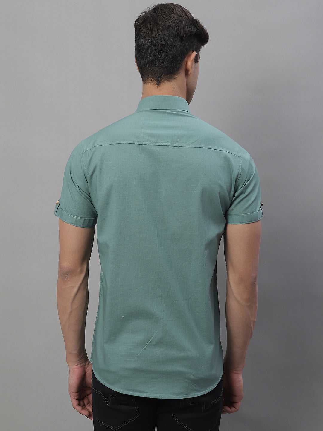 Kicky Pure Cotton Half sleeves Solid Shirt - Dusty Teal