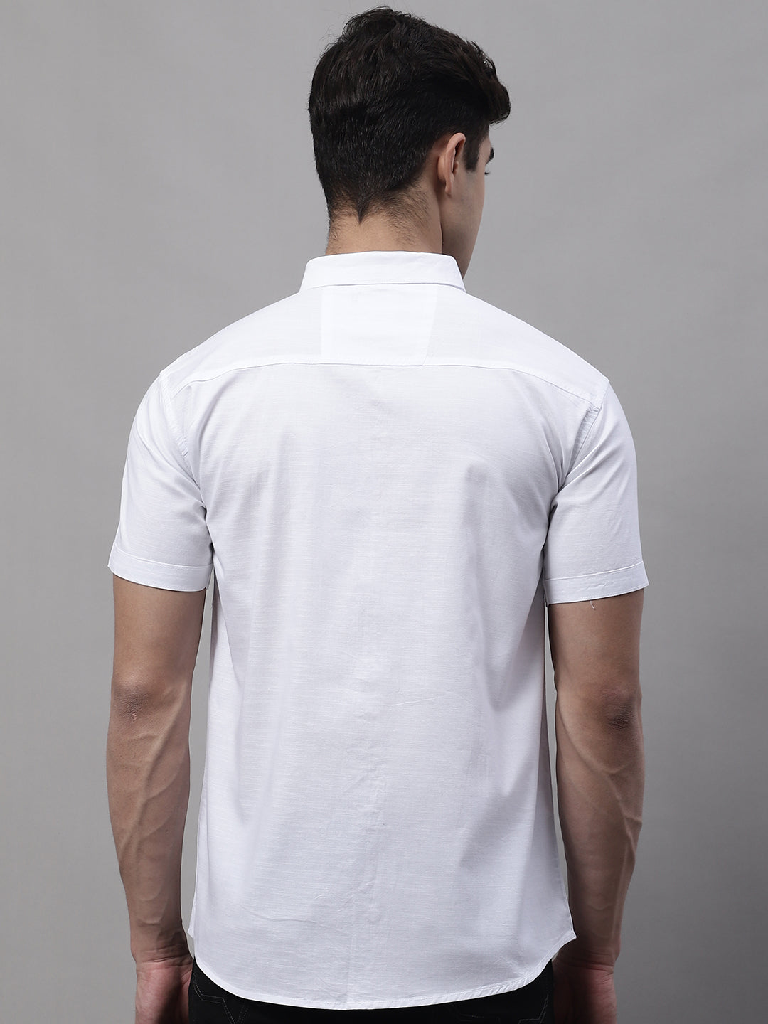 Unique and Fashionable Pure Cotton Half shirt - White