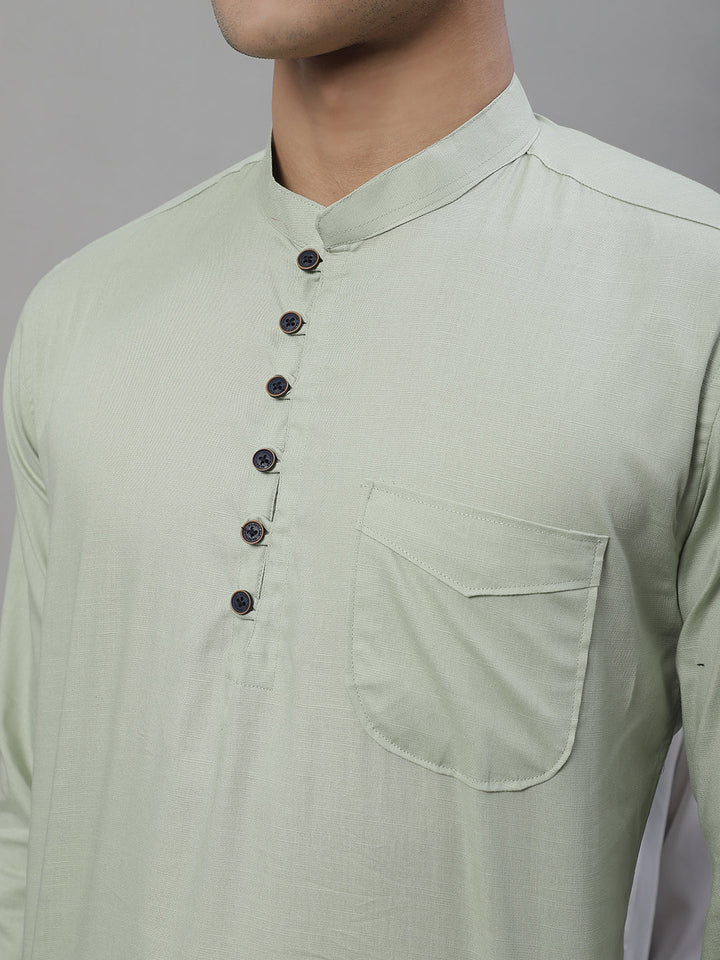 Pure Cotton timeless trendy Solid Kurta - Light Green