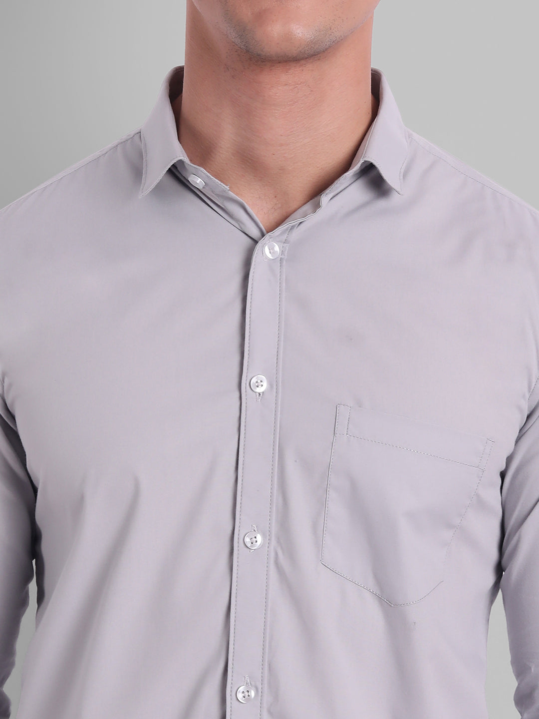 Groovy Pure Cotton Solid shirt - Light Grey