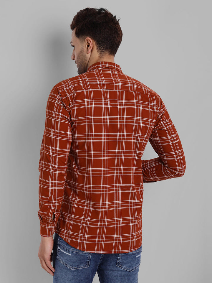 Classic Checkmate Pure Cotton Checkered Shirt - Rust