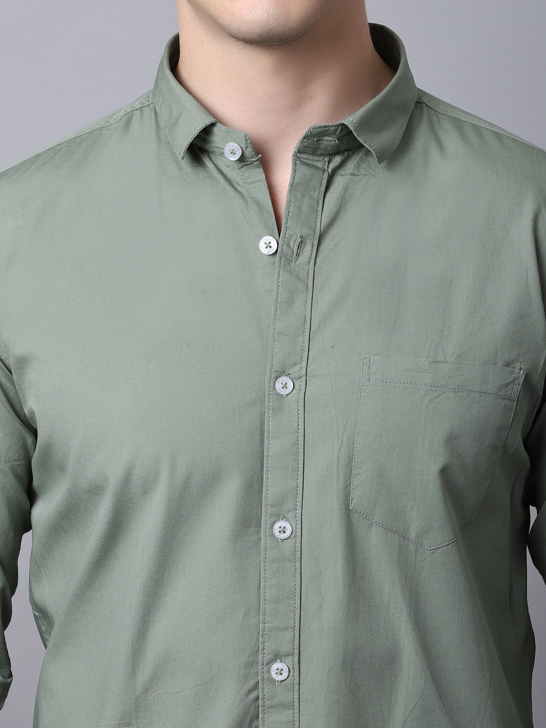 Majestic Man trendy Casual Solid Shirt - Dusty Green