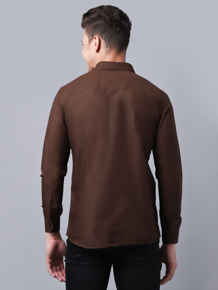 Appriciable Casual Solid Shirt - Brown