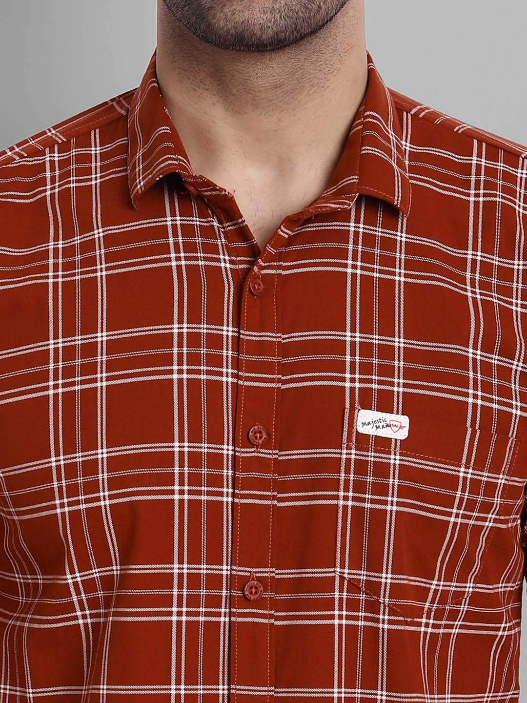 Classic Checkmate Pure Cotton Checkered Shirt - Rust