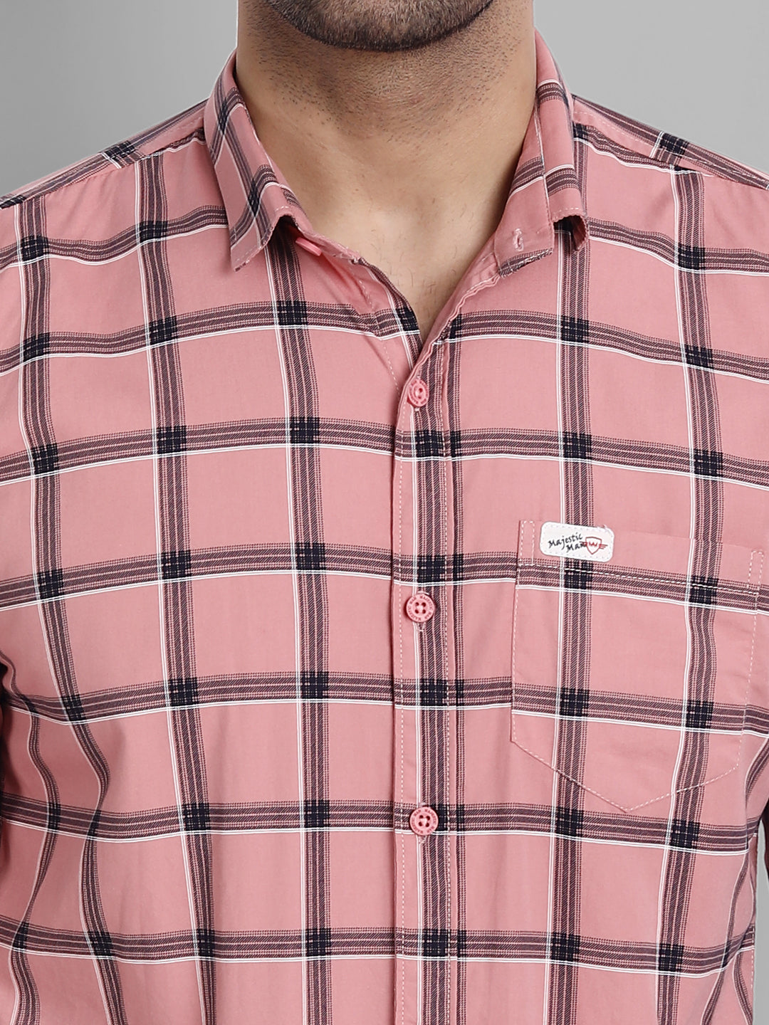 Classic Checkmate Pure Cotton Checkered Shirt - Pink