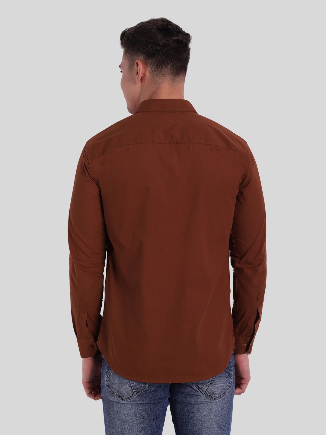 Groovy Pure Cotton Solid shirt - Rust