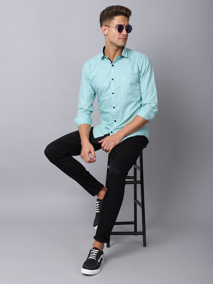 Appriciable Casual Solid Shirt - Ocean Green