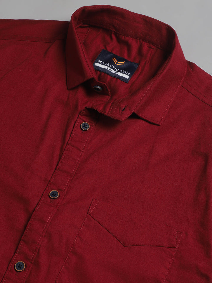 Unique and Fashionable Pure Cotton Half shirt - Maroon