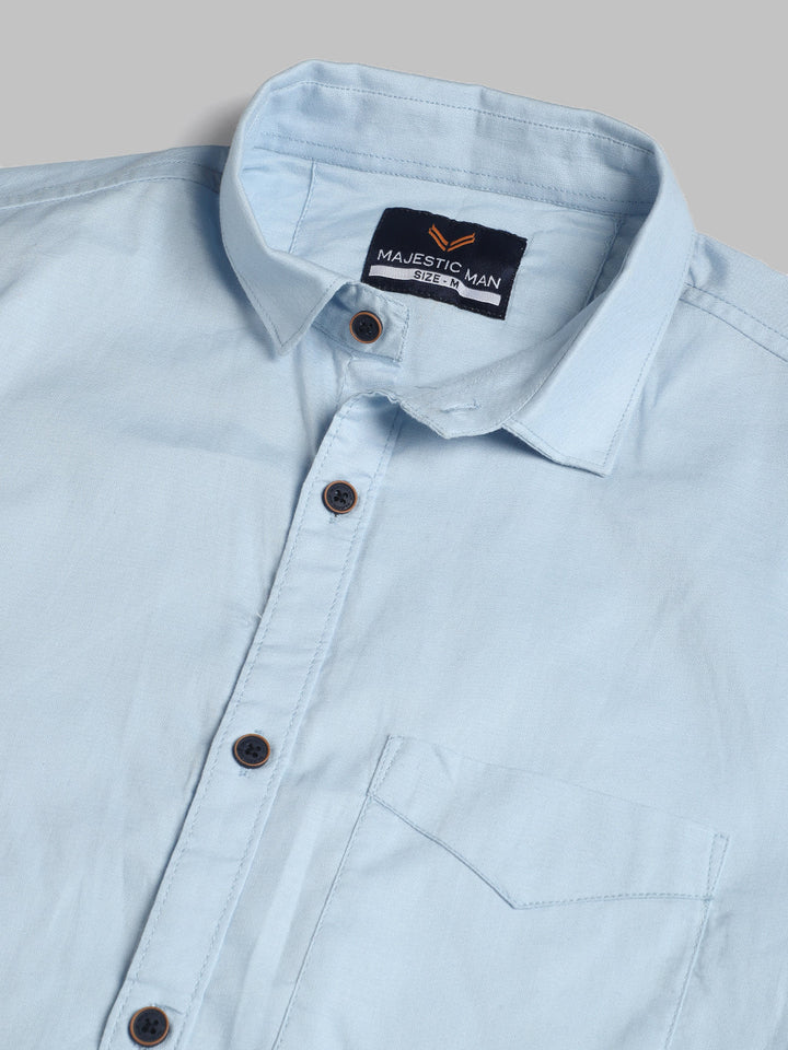Unique and Fashionable Pure Cotton Half shirt - Sky Blue
