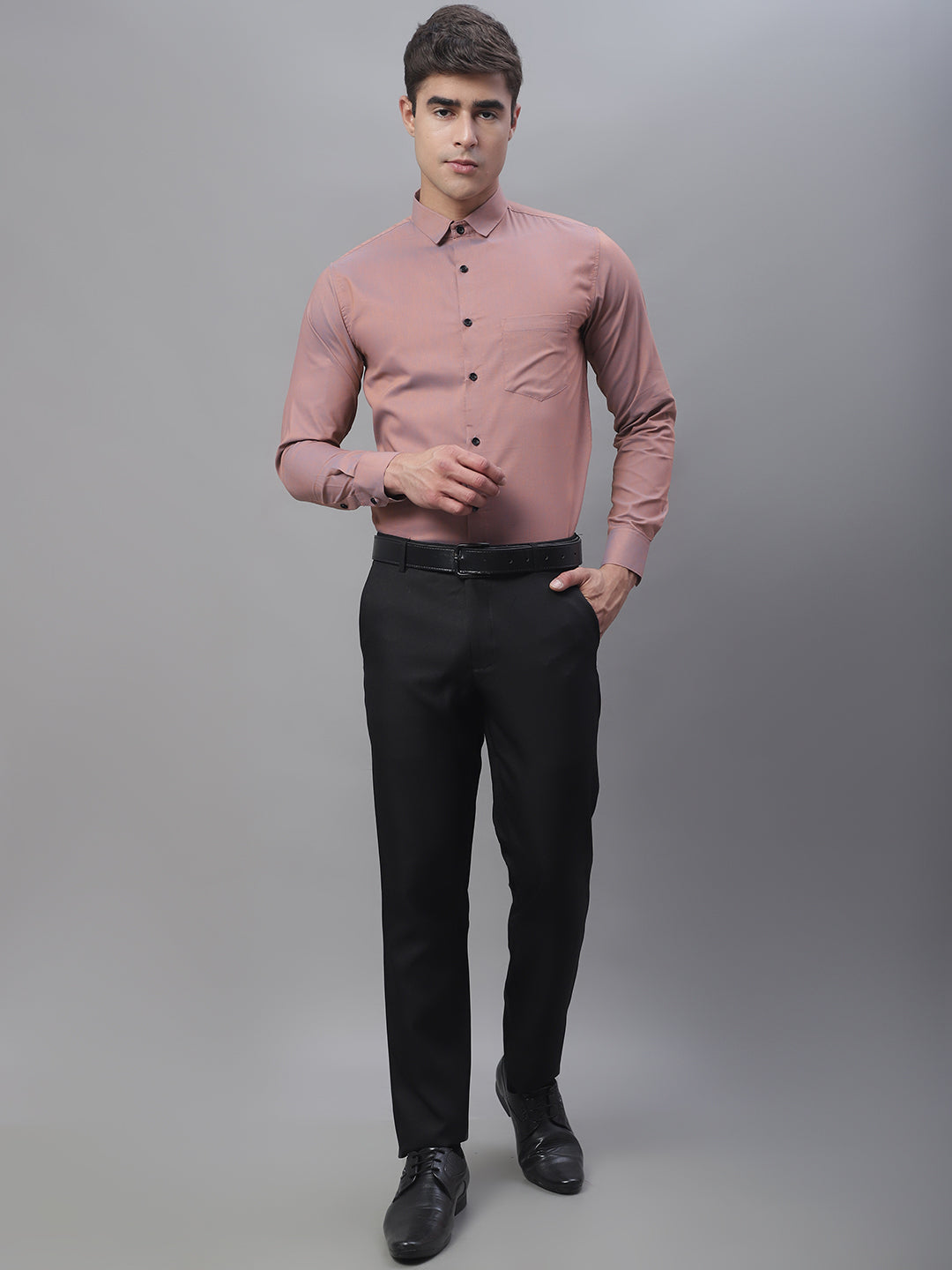 Tailored fit & Comfortable Solid Cotton Shirt - Rose Gold houseofmajestic Tailored fit & Comfortable Solid Cotton Shirt - Rose Gold houseofmajestic