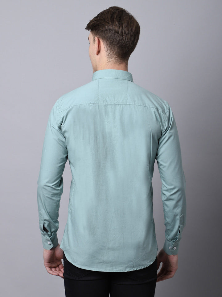 Majestic Man trendy Casual Solid Shirt - Light Green