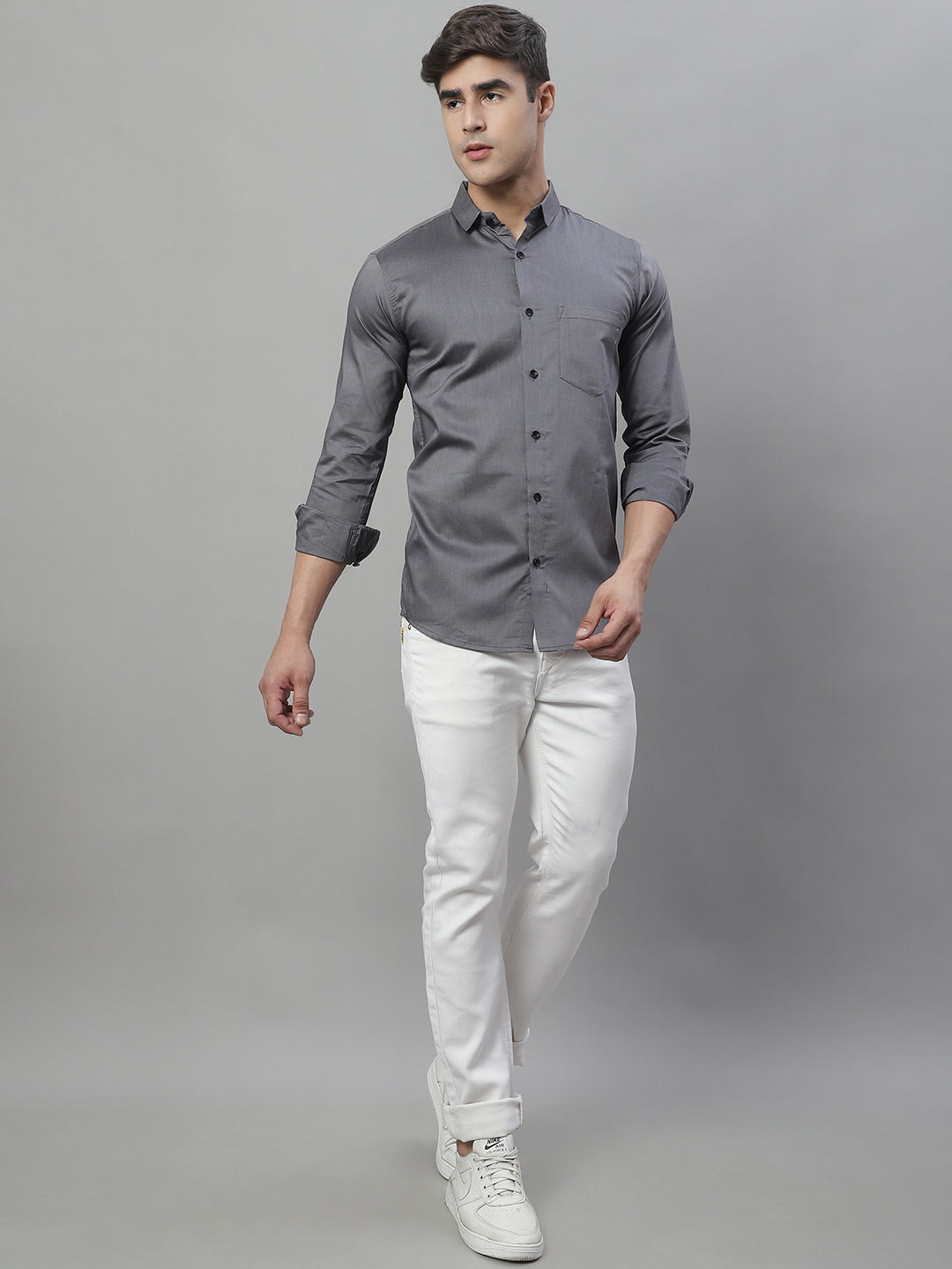 Unique and Classy Casual Shirt - Dark Grey