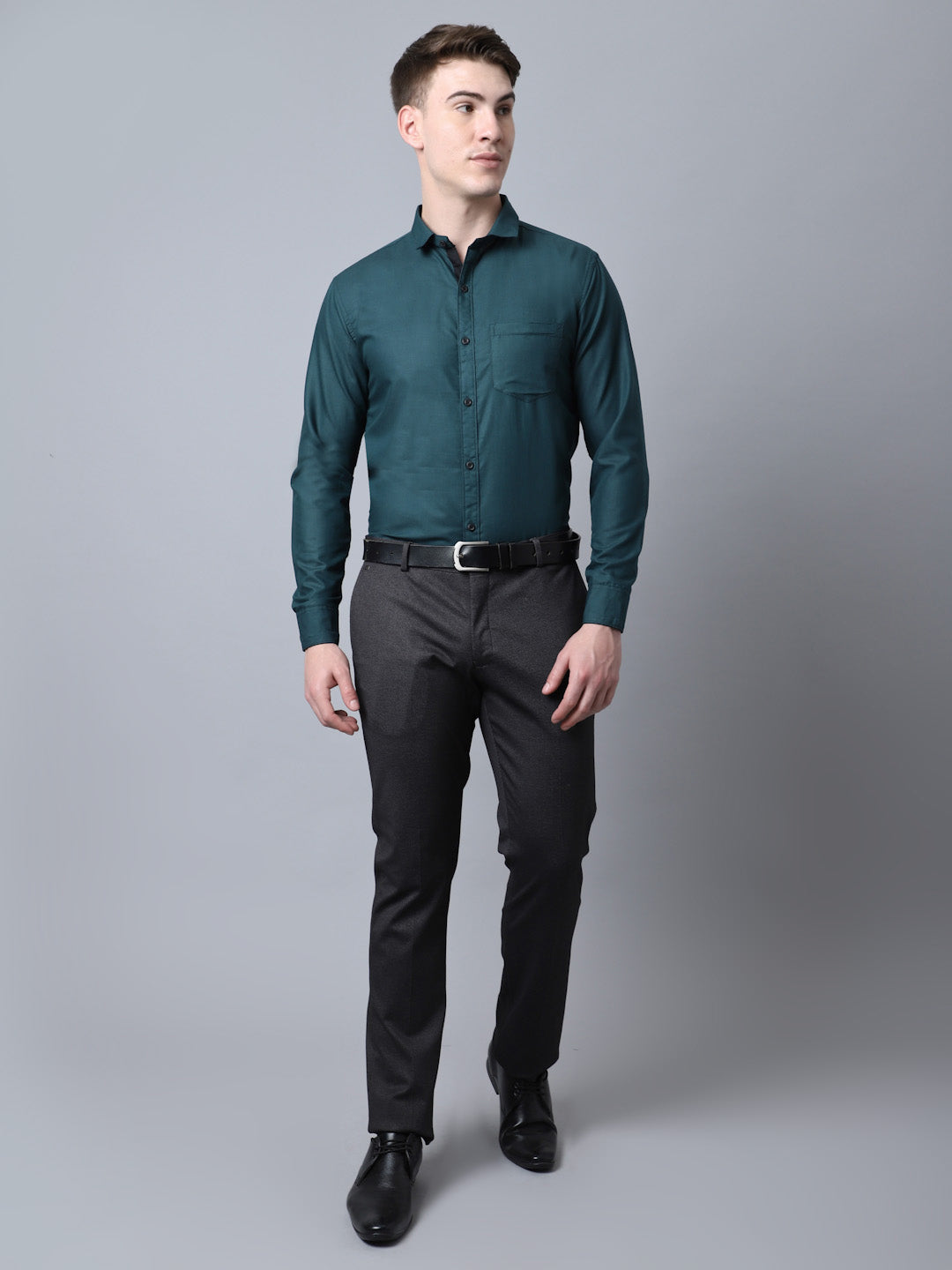 Majestic Man Versatile Solid Formal Shirt - Dark Green