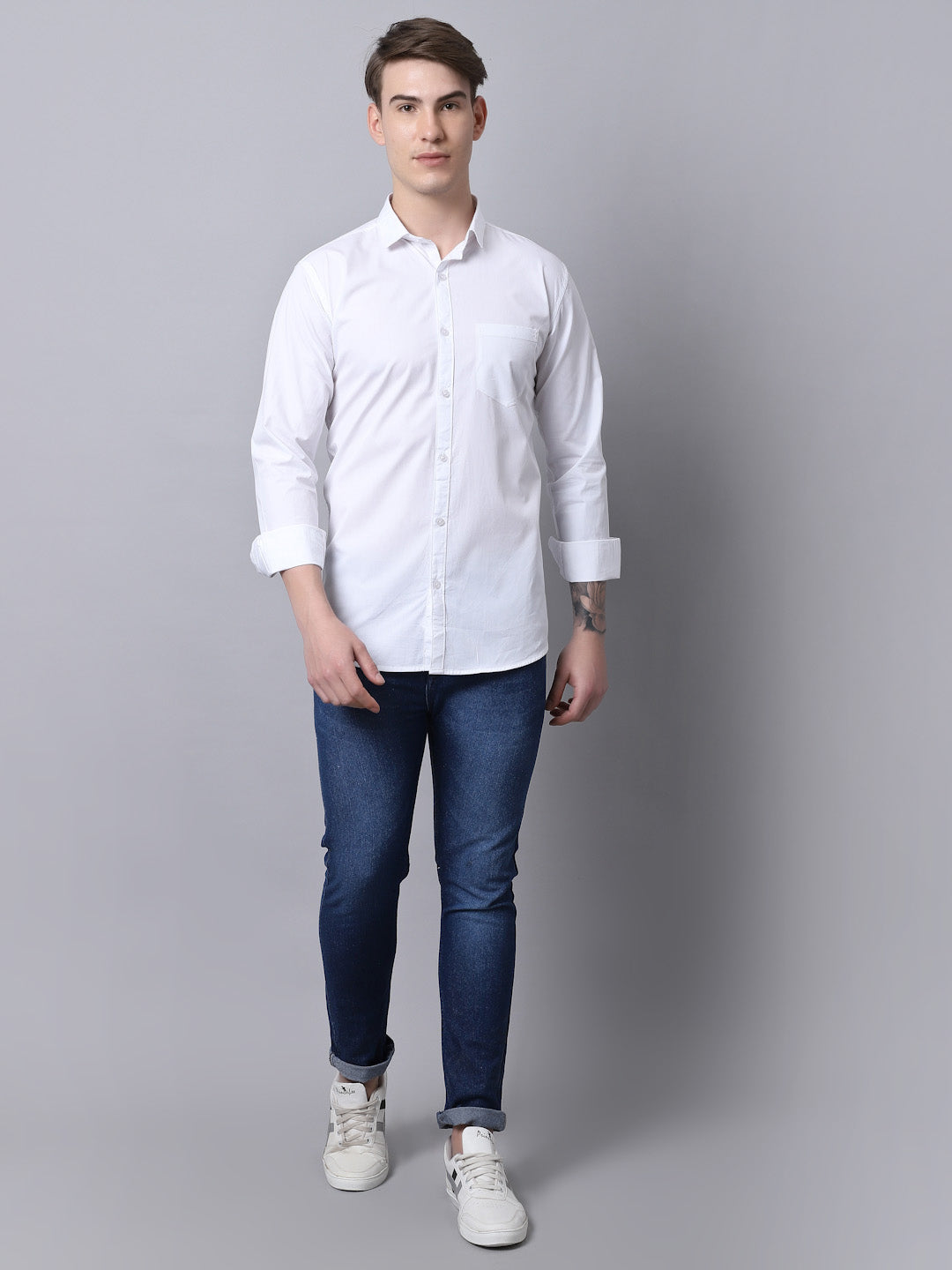 Majestic Man trendy Casual Solid Shirt - White