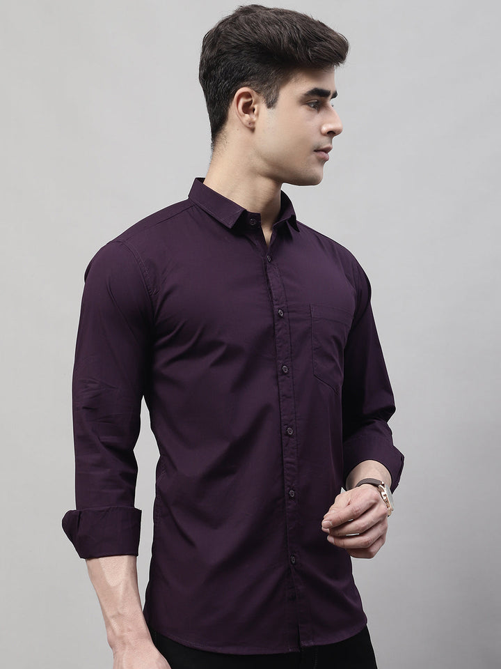 Groovy Pure Cotton Solid shirt - Purple