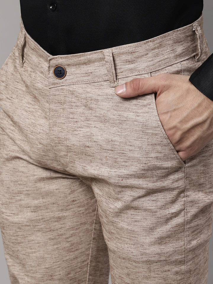 Vesatile Cotton Blend Formal Trousers - Brown