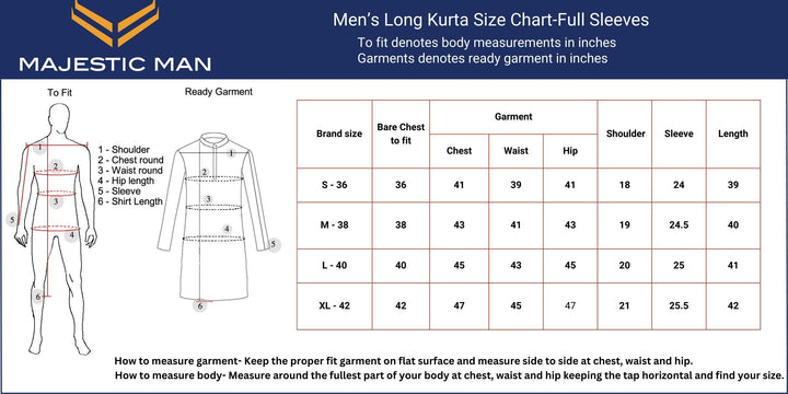 Cotton Comfort men's Kurta with Overall Embroidery - Light Orange